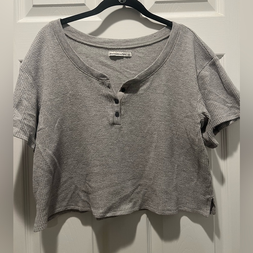 Abercrombie cropped waffle t shirt